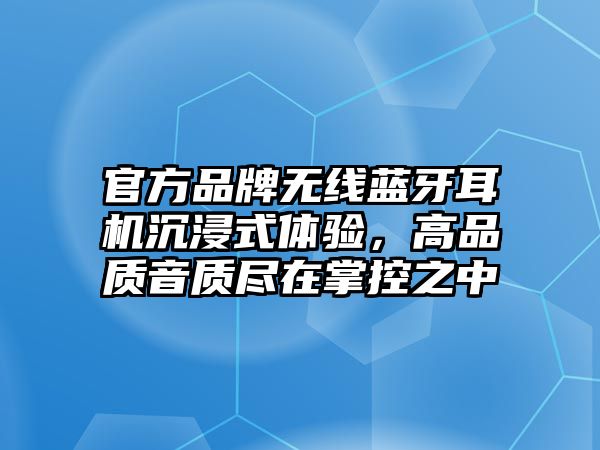 官方品牌無線藍牙耳機沉浸式體驗，高品質(zhì)音質(zhì)盡在掌控之中