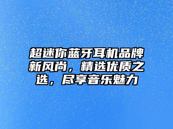 超迷你藍牙耳機品牌新風(fēng)尚，精選優(yōu)質(zhì)之選，盡享音樂魅力