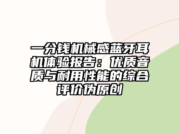 一分錢機(jī)械感藍(lán)牙耳機(jī)體驗(yàn)報(bào)告：優(yōu)質(zhì)音質(zhì)與耐用性能的綜合評價(jià)偽原創(chuàng)
